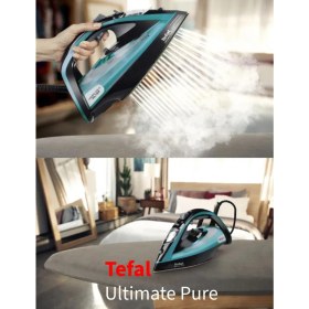 Resim Tefal Anti-Drip & Dikey Buhar Özelliği Ultimate PURE-3200 W Kireç Avcısı Buharlı Ütü + Şarjlı Tiftik Makinesi 