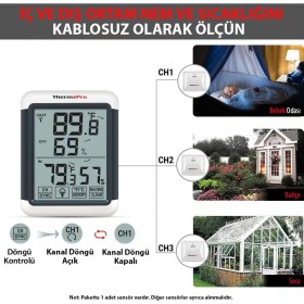 Resim ThermoPro TP65A Wifi Iç-Dış Mekan Işıklı Dijital Sıcaklık ve Nem Ölçer 