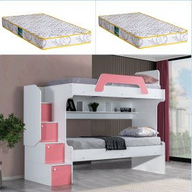Resim Setay İnci 2li Ranza, Pembe + 2 Adet Comfort Yatak 