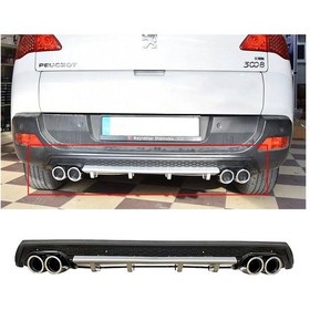 Resim Peugeot 3008 Uyumlu Gri Difüzör Çiftli Yuvarlak Egzoz Görünümlü D Tip Difizör 2009-2015 