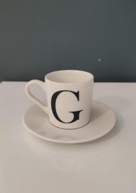 Resim Decorıum Kum G Harfli Kahve Fincanı Beyaz 