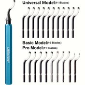 Resim LIBRATON 11 Adet Ekstra Yüksek Hız Çeliği Bıçaklı Törpüleme Aleti, Metal, Reçine, 3D Baskı Plastik Kenarlar, PVC Bakır Borular İçin, Törpüleme Aleti (11x BS1010 veya 2x BK3010 3x BS1018 6x BS1010), 360 Derece Döner Başlık, Metal Talaş Alma,Hassas Alet,Çok Malzemeli Alet,Profesyonel Zanaatkarlar 