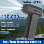 Resim Willowhaven 130000rpm Turbo Jet Fan Siyah Usb Şarjlı Toz Üfleme Aracı 4 Vitesli 