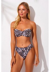 Resim Pierre Cardin 2025 Yaz Yeni Sezon Kaplı Straplez Bikini Takımı Çok Renkli 
