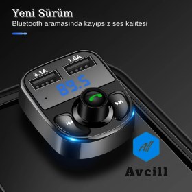 Resim All Avcill Araç Fm Transmitter 5.0 Bluetooth Araç Kiti USB Mp3 Sd Kart Çakmaklık Girişli Oto Müzik Çalar 