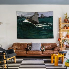 Resim The Green Wave Duvar Örtüsü - 100 cm x 135 cm 