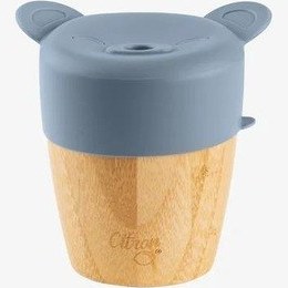 Resim Citron 2'si 1 Arada Kapaklı ve Pipetli Organik Bambu Alıştırma Bardağı - Blue 1073636 