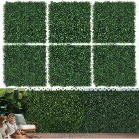 Resim Braventa Collection 12 Adet Çim Duvar Panelleri 10"X10" Suni Çim Duvar Panelleri Yeşillik Zemin Dekor Şimşir Çit Panelle 