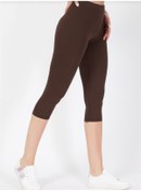 Resim Emay 7600 Düz Kapri Tayt Kahverengi 