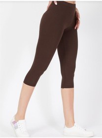 Resim Emay 7600 Düz Kapri Tayt Kahverengi 