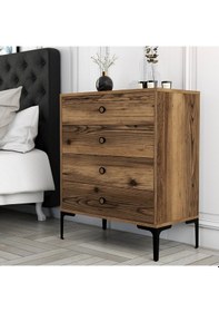 Resim Lizbon 4 Çekmece Şifonyer - Ceviz - Ceviz 