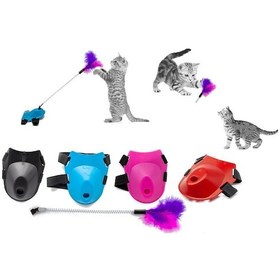 Resim Markapet Tüylü Yaylı Kedi Ayak Oltası Kedi Oyuncağı 9 x 35 CM 