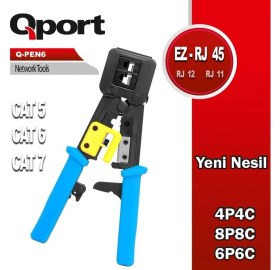 Resim Qport Q-Pen6 RJ45 - RJ11- RJ12 Yeni Nesil EZ-RJ45 Pense 