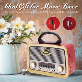 Resim Eskitme Tasarımlı Bluetooth Radyo, Fm, Sd Kart, Aux, Kahverengi 