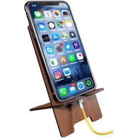 Resim Ankaflex Portatif Masaüstü Şarj Edilebilir Ahşap Telefon Tutucu Cep Telefonu Standı 