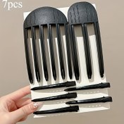 Resim 7 Adet Şık Siyah Saç Stil Araçları Seti - Tüm Saç Tipleri İçin Curling Iron'lar, Saç Klipsleri ve Stil Brush'lar Dahil, Hacimli ve Zarif Saç Stilleri Oluşturmak İçin Mükemmel, Şık Saç Aksesuarları | Düz Saç Araçları | Dayanıklı Plastik Yapı, Saç Stil Araçları 