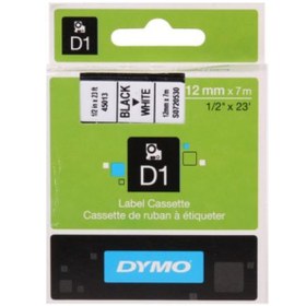 Resim Dymo 45013 Beyaz/Siyah D1 Yedek Şerit 12 MM x 7 M 