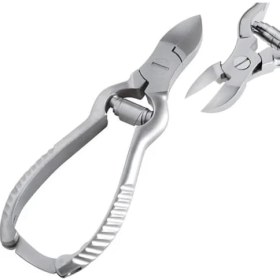 Resim Çift Yaylı Tırnak Makası, 14 Cm, Paslanmaz Çelik, Kilit Mekanizmalı, Metalik Gri, MB-TIM-001 
