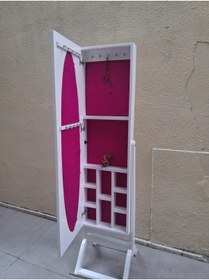 Resim BENGİ TİCARET Ayna boy 13677 Takı Dolap Ahşap MDF Parlak Beyaz Lake Natüre Klasik El yapım 