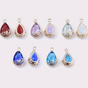 Resim 5 Adet içi boş erik çiçeği kenarlı damla cam tılsımlar DIY takı yapımı için, şeffaf cam kolye uçları bilezikler, kolyeler, küpeler, püsküller, saç aksesuarları için 