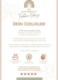 Resim BeygeBaby %100 Pamuktan Gri Bulutlu Müslin Çift Kat Pike Örtü 110x100 Ölçülerinde 