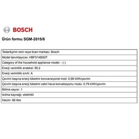Resim Bosch HBF514BS0T 66 LT Ankastre Fırın 