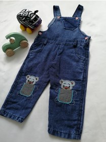 Resim Nikidom Mucize Bebek Ve Çocuk Giyim Ayıcık Detaylı Erkek Bebek Kot Bahçıvan Tulum 