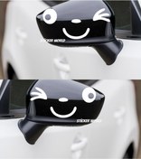 Resim Sticker World Ayna Gülücük Sticker Sağ-sol Takım Beyaz 12*6 Cm 2 Li 