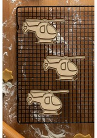 Resim Helikopter Kurabiye Kalıbı, Hamur Şekillendirici, Bisküvi Kalıbı, Kolay Kesim Ucu Beyaz 