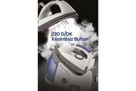 Resim Güçlü Seramik Tabanlı Buhar Kazanlı Istasyonlu Ütü, 220 Gr, 2350 W, 6 Bar 