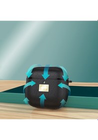 Resim Apple Uyumlu AirPods 4 Kılıf Deri Görünümlü Askı Aparatlı Wlons Kulaklık Kılıfı Siyah 