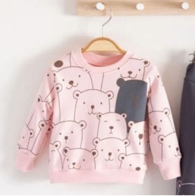 Resim Zeo kids Hello Ayılar Desenli Unisex Bebek Alt Üst Takım 6-18 Ay Pembe 