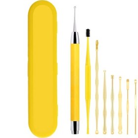 Resim Vkemall Led Işıklı Kulak Kiri Temizleme Seti - Kulak Çubuğu, Kulak Masajı Ve Yetişkin Ku,sarı 