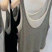 Resim Kadınlar için Kontrast Kenarlı Yuvarlak Yaka Kolsuz Tank Top - Nefes Alabilen Kumaş, Düzenli Kesim Kısa Boy, Makinede Yıkanabilir İlkbahar Yaz Sonbahar İçin, Siyah & Heather Gri, Bayanlar Tank Üstleri, Mevsimsel Moda, Şık Tasarım, Yarı Saydam Malzeme 