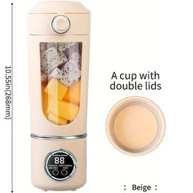 Resim Globalbloom Xumtom Taşınabilir Blender 700ml Usb Şarjlı 12 Bıçaklı Ivory Beige Smoothie Shake 