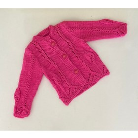 Resim Maya Collection El Örgüsü %100 Koton Kız Bebek Hırka 