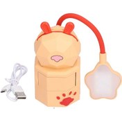 Resim Usb Şarj Edilebilir Karikatür Led Masa Lambası - Sıcak Beyaz Işık, Kullanıcı Dostu Tasarım, Öğrenci Konaklaması Ve Gece Okuma İçin İdeal - Sarı Renk 
