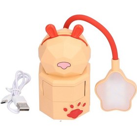 Resim Usb Şarj Edilebilir Karikatür Led Masa Lambası - Sıcak Beyaz Işık, Kullanıcı Dostu Tasarım, Öğrenci Konaklaması Ve Gece Okuma İçin İdeal - Sarı Renk 