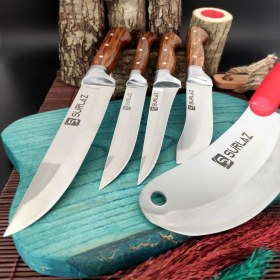 Resim SürLaz 5 Parça Sürmene Bıçak Seti Et Bıçağı Mutfak Bıçağı Salata Bıçağı 