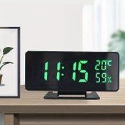 Resim Ev dekoru oda dekoru ofis dekoru için 1 adet Dijital Alarm Saati Sıcaklık Nem 3 Alarm Uyuma Masası Masa Saati Gece Modu 12/24S USB Elektronik LED Saat 