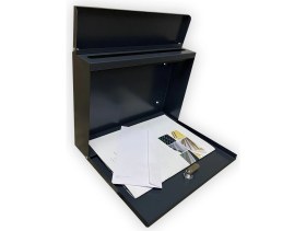 Resim Veta Metal Dekoratif Posta Kutusu-Antrasit 