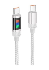 Resim Hoco U126 Lantern 100w Type-c To Type-c Hızlı Data Ve Şarj Kablosu Gri 