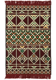 Resim Shark Anadolu Baklava Kilim Bordo Renkli 