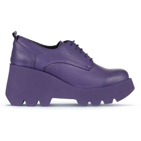 Resim Bueno Shoes Lila Deri Kadın Dolgu Topuklu Ayakkabı 01wz8400 