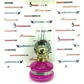 Resim Nostaljik Gaz Lambası Cam Gaz Lambası Pembe Renk Gaz Lambası N11.9976 