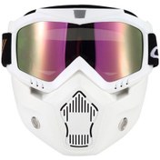 Resim Vkemall Açık Yüz Kask Motokros Kayak Snowboard İçin Mortorcycle Maskesi Çıkarılabilir Gö Beyaz 