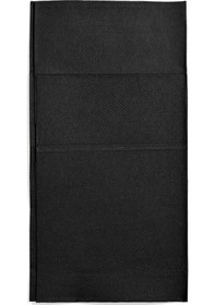 Resim Çift Kat Siyah Garson Katlama Peçete 1/8 33x33 Cm Açık Hali 100 Adet 