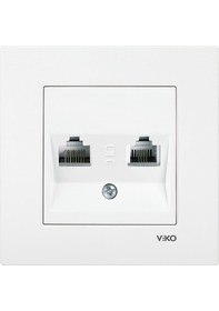 Resim Viko Karre Data -nümeris Telefon Prizi rj45 Cat5e-rj11 çerçeveli 