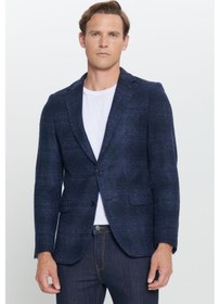 Resim AC&Co / Altınyıldız Classics Erkek Lacı Slim Fit Dar Kesim Mono Yaka Yünlü Ceket Lacı 