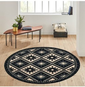 Resim Rovigo Home Dijital Baskı Yıkanabilir Kaymaz Taban Yuvarlak Halı RVG7173 Çok Renkli 